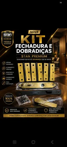Kit Fechadura e Dobradiças premium stam