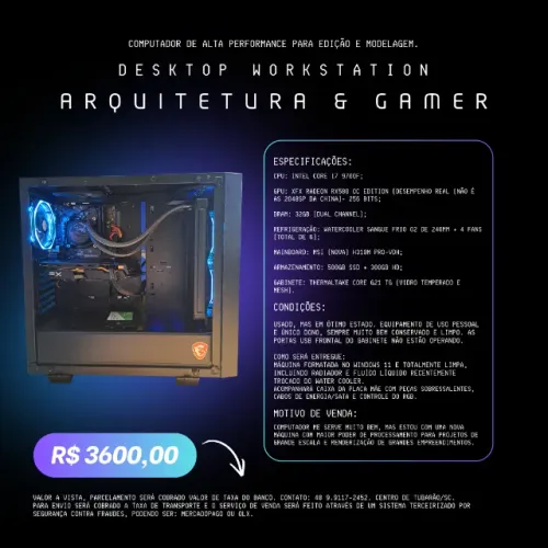 PC Gamer e Workstation Intel i7 9700