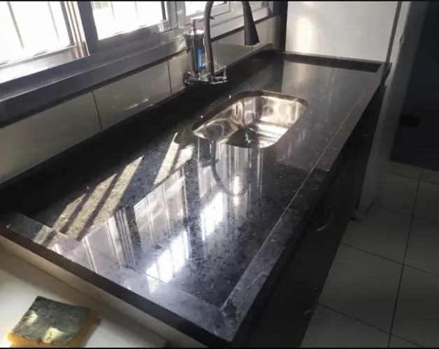 Pia De Cozinha 1,80x0,68m Granito Verde Ubatuba C/ Cuba