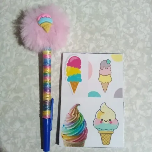 Kit Caneta esferográfica candy colors sorvete