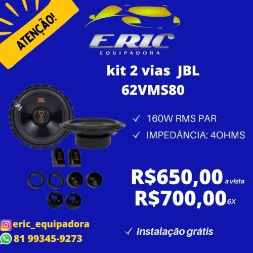 Kit 2 Vias Jbl - 62vms80 já Instalado - Top Me Liga