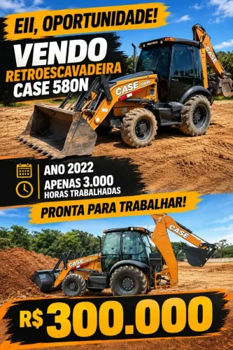 Retroescavadeira Case 580n ano 2022 pronta p/ trabalha.