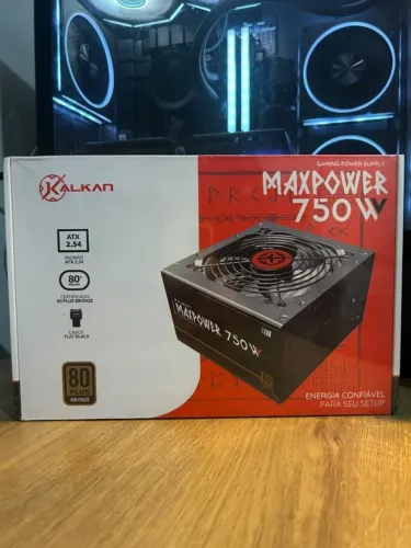 Fonte Kalkan 750W MaxPower 80 Plus Bronze Nova/Lacrado - Parcelo