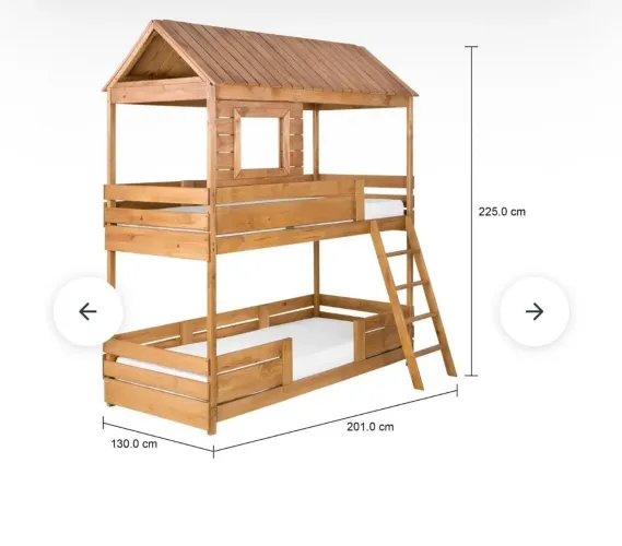 Cama beliche Woody Tok stok solteiro infantil de madeira 