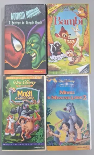 Kit Lote 8 Fitas VHS Desenhos Disney Originais