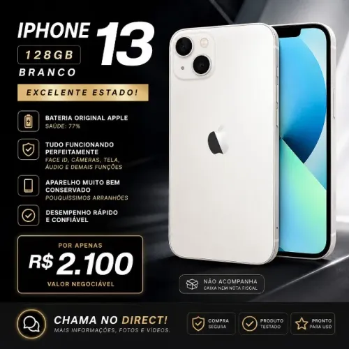Iphone 13 128gb BRANCO EXCELENTE ESTADO!