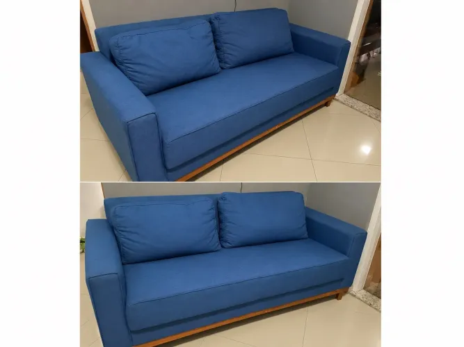 Sofá três lugares 1,80cm Azul.