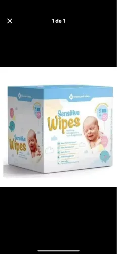 Lenço Umedecido Sem Fragrância Sensitive Wipes Member's Mark Pack - 8 Pacotes de 50 unid