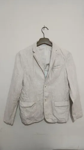 Blazer bege em linho zara - tamanho P