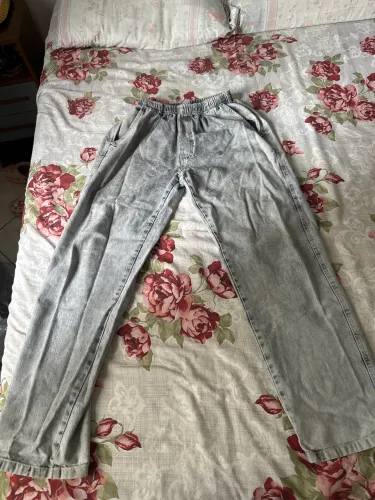 Calça baggy jeans cinza