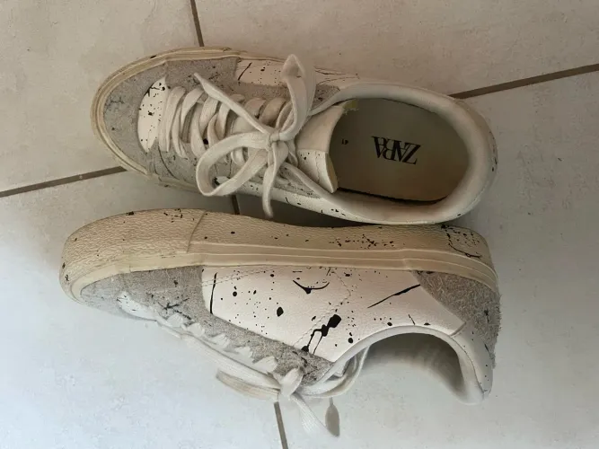 Tênis Zara Paint Splatter Sneakers 40
