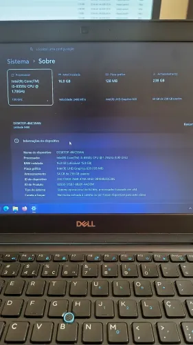 Notebook Dell Latitude Core i5 8th + 8 GB RAM DDR4 + 256 GB SSD M2 14"