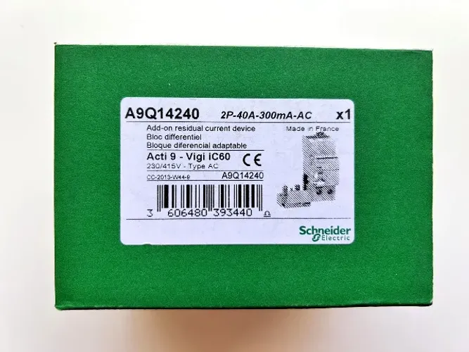 Bloco DR 2P 415V 40A 300mA A9Q14240 Schneider