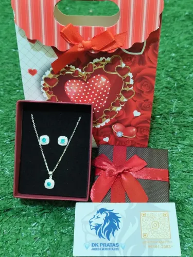 Kit de prata 925 esmeralda
