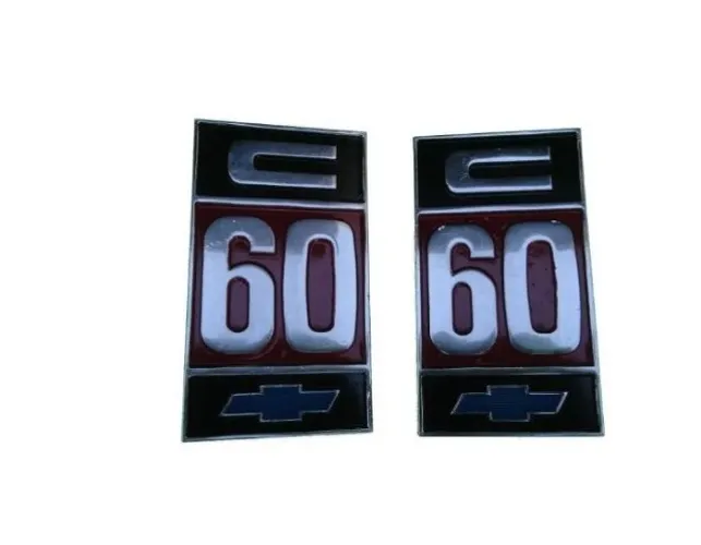 Emblema Caminhão Chevrolet C-60 Gasolina Original Usado - Par