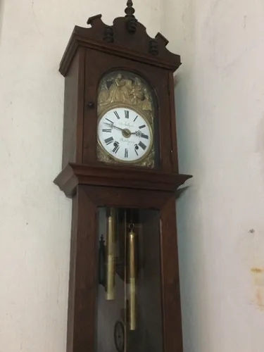 Relogio Pedestal Frances Antigo Completo Em Madeira E Bronze Perfeito