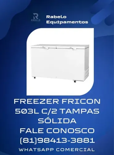 Freezer horizontal Fricon 503L com 2 tampas sólidas em até 10x sem juros