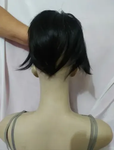 Mini rabo de cavalo cabelo humano preto 