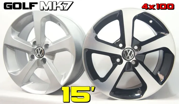 Roda aro 15 Volkswagen Modelo do golf mk7 preta e prata 4x100 gol jogo