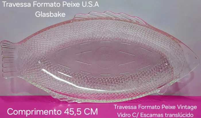 Travessa Peixe Glasbake U.S.A. - Vintage