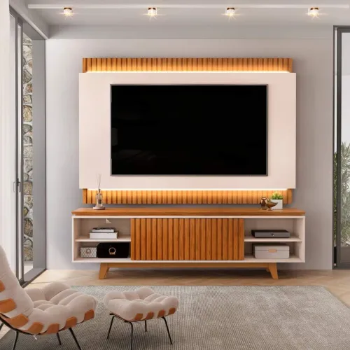 Bancada com painel Loren para tv até 75 SR G35
