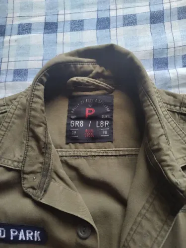 Camisa sarja verde musgo militar