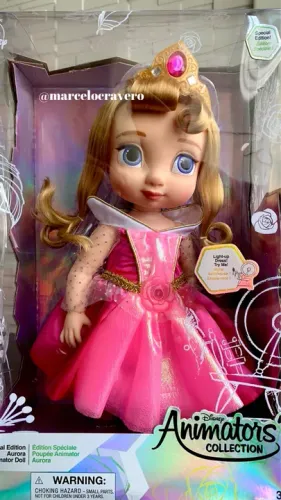 Boneca Disney Animators Princesa Aurora Especial Luzes de Led Lacrada