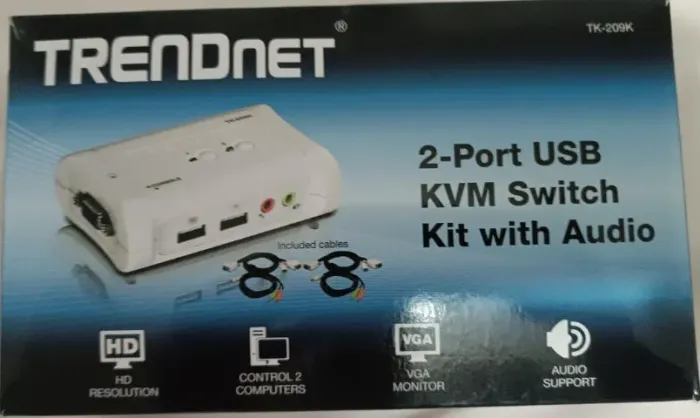 Chaveador KVM USB 2 portas com Audio TK-209K 