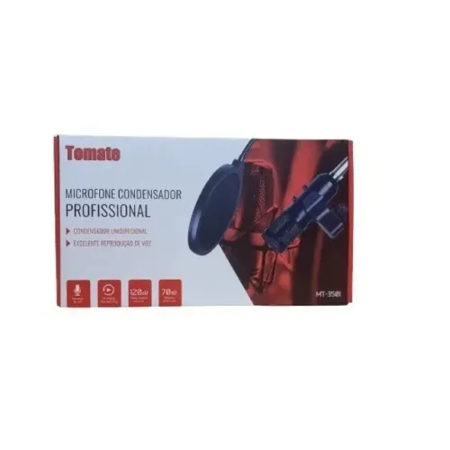 Microfone Profissional Condensador Mt-3501 Tomate 120db