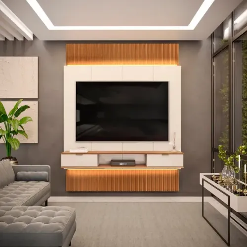 Painel Extensível / TV até 75' 100% MDF c/ LED Hit -Entrega e montagem grátis p/ Fortaleza