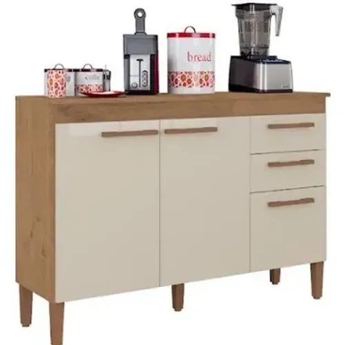 Balcão de Cozinha 120 Cm Off white
