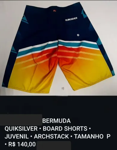 Bermuda Quiksilver Board Shorts Juvenil Archstack Tamanho P