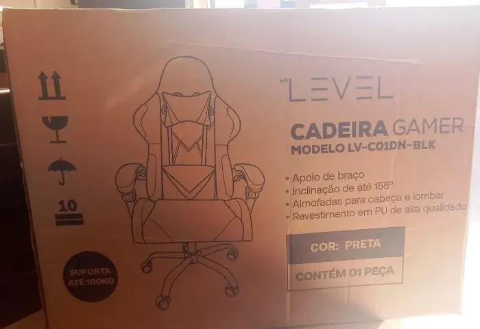 CADEIRA GAMER MODELO LV-C01DN-BLK NOVO LACRADO FRETE GRÁTIS PARA MACEIÓ
