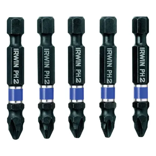 Ponteiras de Impacto Power Bits Phillips Ph2 49mm 5 Peças com Estojo Irwin Impact 1865325