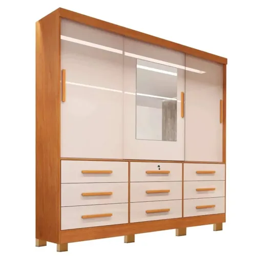 Guarda roupa casal com espelho 100% MDF !! Rf66m