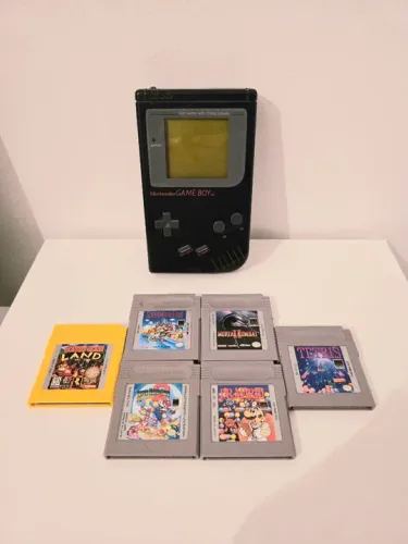 Game Boy Clássico Preto + 6 Cartuchos Funcionando Perfeitamente<br>