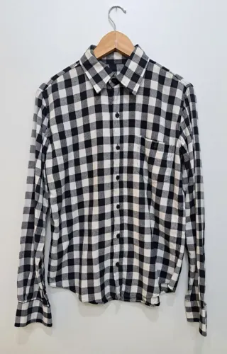 Camisa Xadrez ZARA Preto e Branco