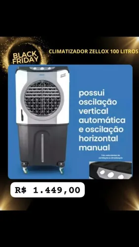 Climatizador ZELOX 100 LITROS BLACK FRIDAY