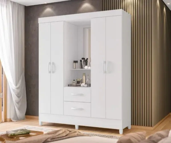 Guarda Roupa 4 Portas 2 Gavetas Novo Varios Modelos