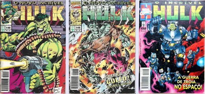 O Incrível Hulk n°s 148, 149 e 158 (Abril) [1995-1996] - preço unitário.