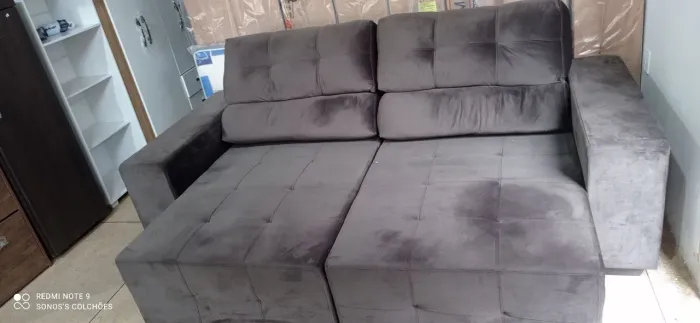 SOFÁ RECLINÁVEL E RETRÁTIL NOVO 2,30 MT