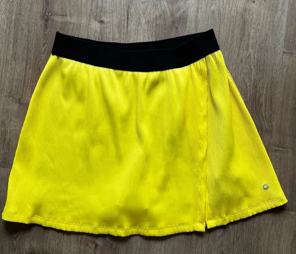 Saia short fitness Líquido amarelo e preto - P