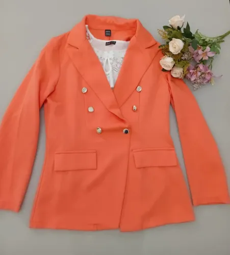 Blazer Laranja Elegante - Shein