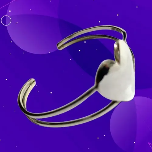 Bracelete Em Dois Fios De Prata Polida