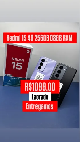 Celular Linha Redmi 15 Lançamento 256/08- Dourado Preto Roxo Entregamos Garantia