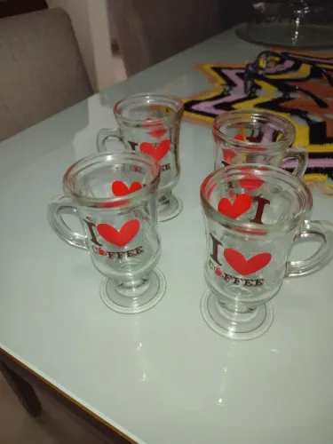 Jogo de 4 Canecas I Love Coffee