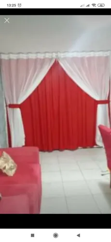 Cortina de varão Oxford é voil com varão 