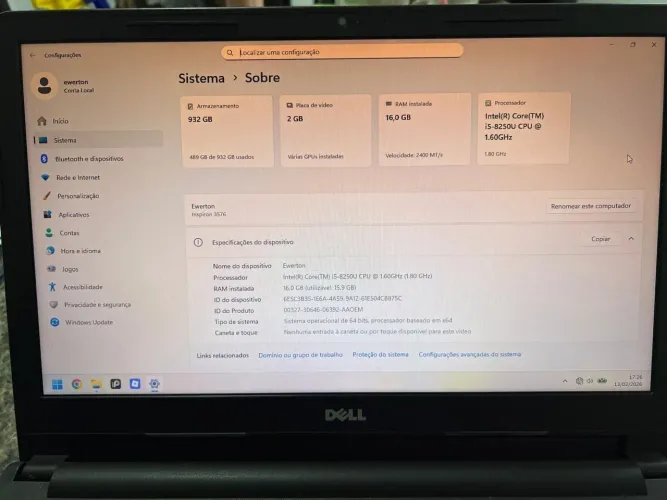 Notebook dell I5
