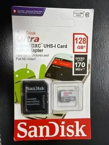 Cartão De Memória 128gb Sandisk Micro Sd Com Adaptador - Novo/ Lacrado