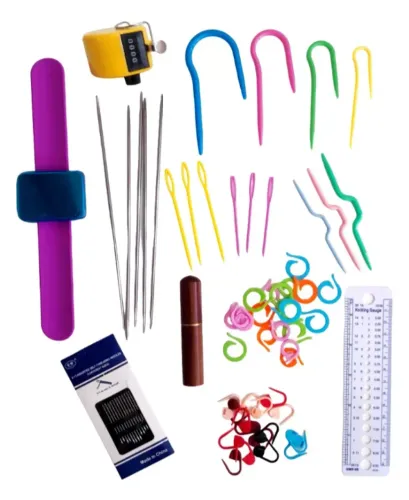 Kit de Acessórios para Tricô 55 Peças - Marcador Régua Dpn Pulseira